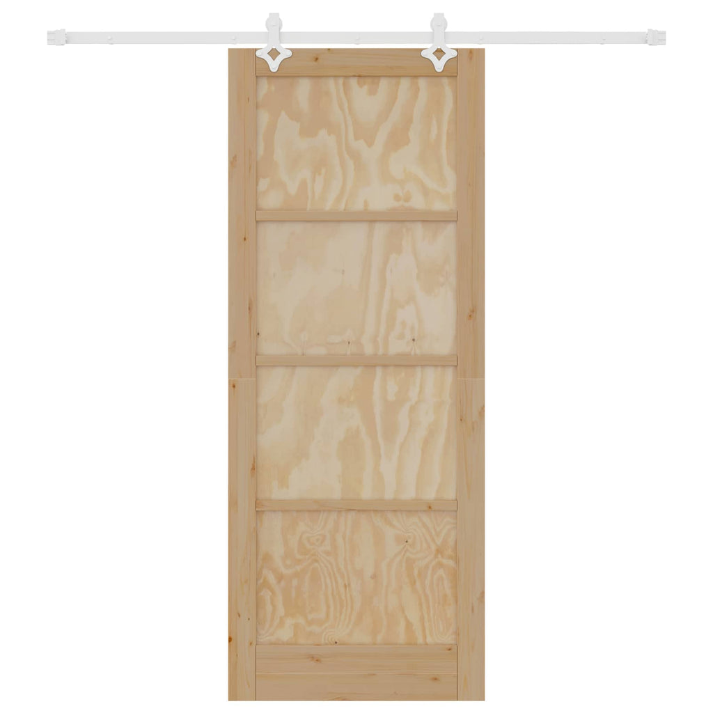 Porta scorrevole Naturale e Bianco 83 x 211 cm