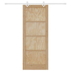 Porta scorrevole Naturale e Bianco 83 x 211 cm
