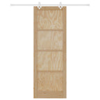 Porta scorrevole in legno di pino naturale e bianco 83 x 232 cm