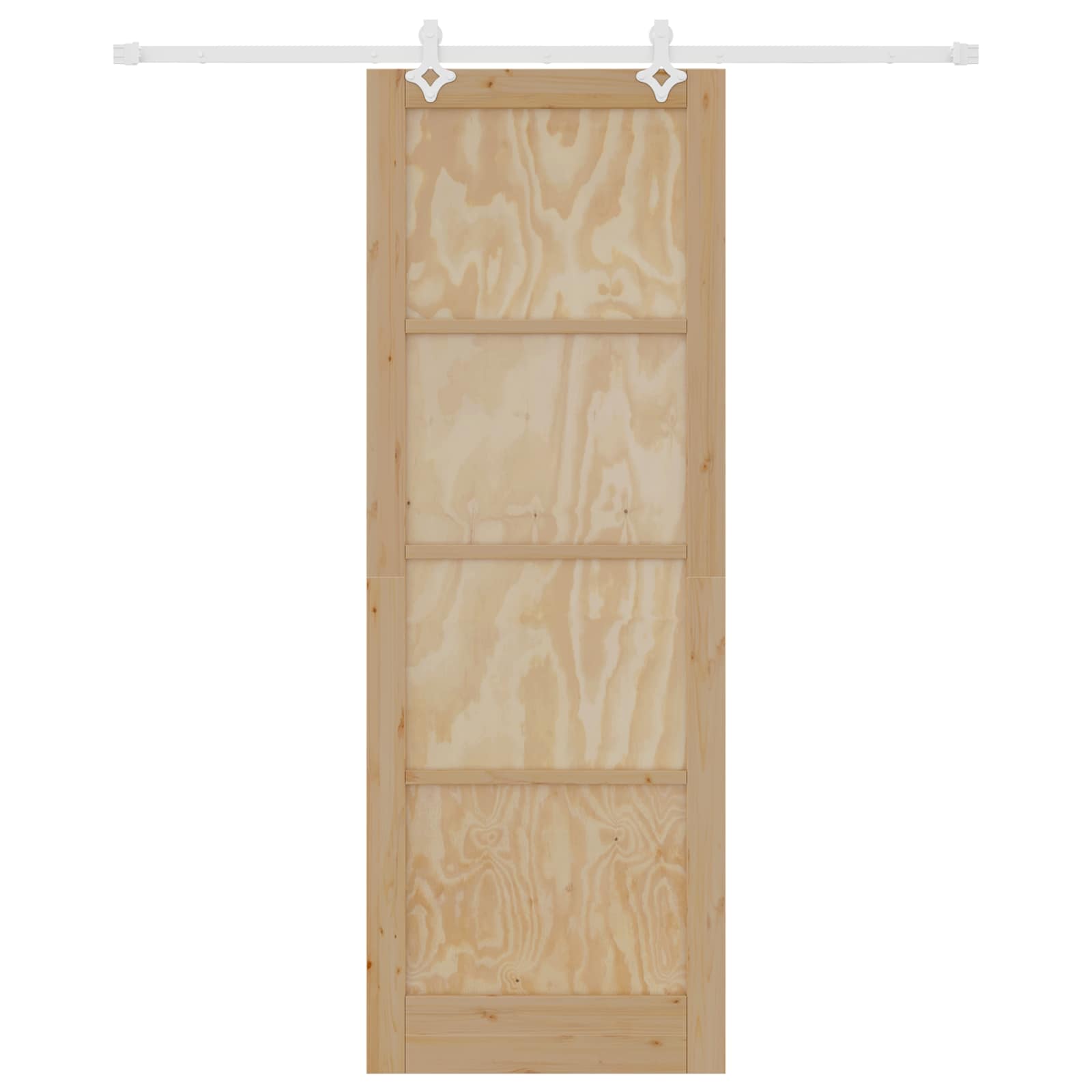 Porta scorrevole in legno di pino naturale e bianco 83 x 232 cm