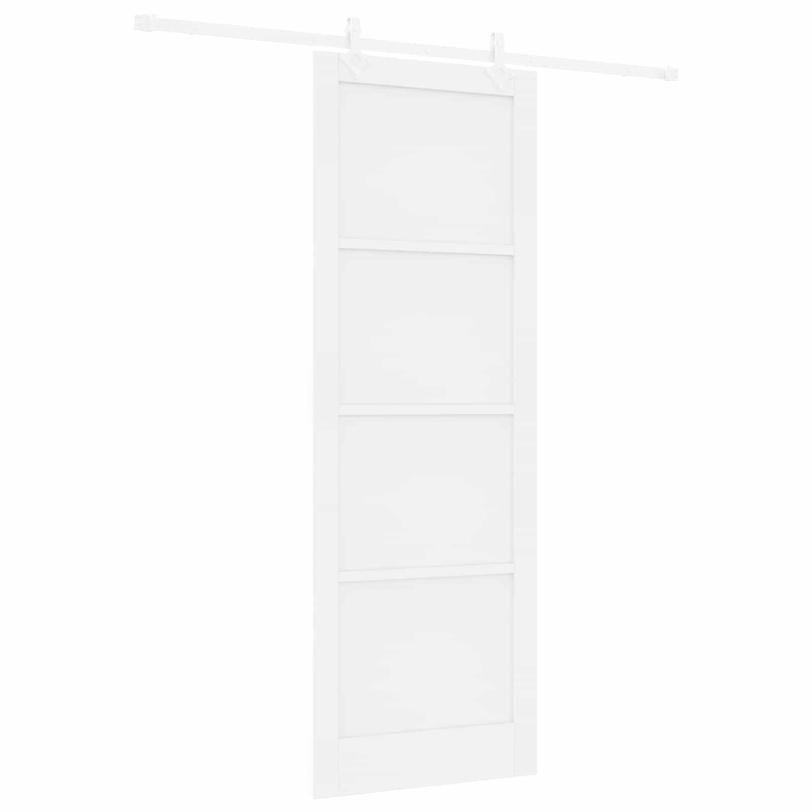Porta scorrevole bianca 83 x 232 cm legno massello di pino