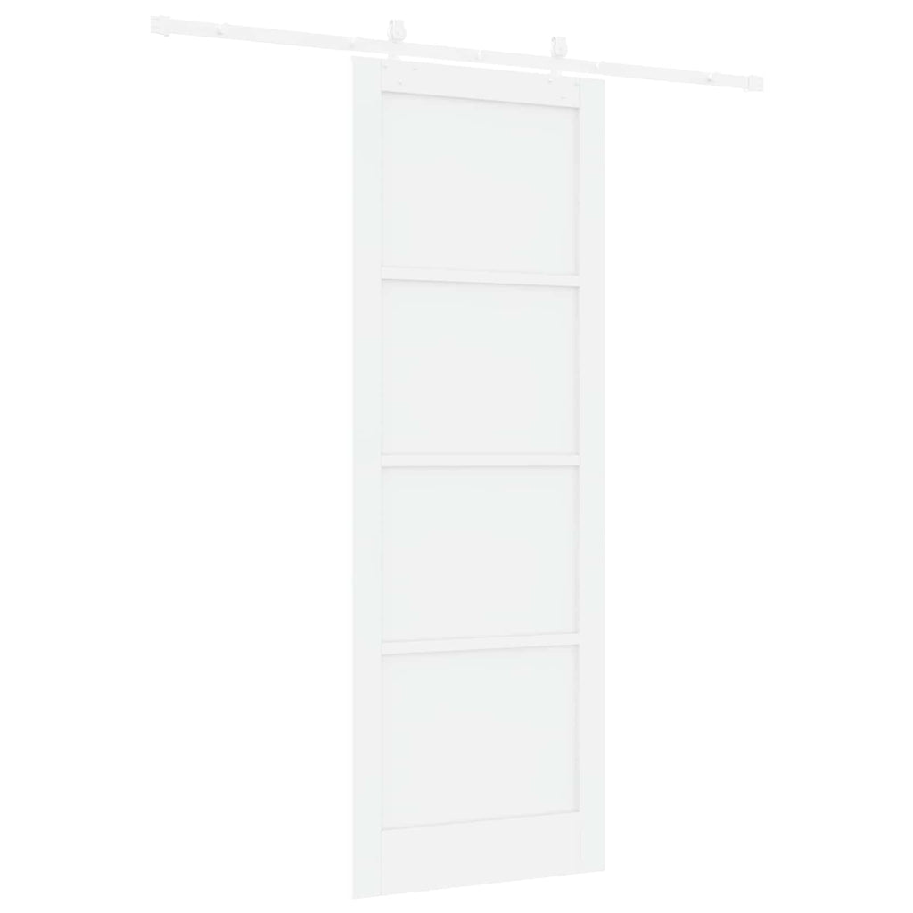 Porta scorrevole bianca 83 x 232 cm legno massello di pino