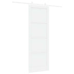 Porta scorrevole bianca 83 x 232 cm legno massello di pino