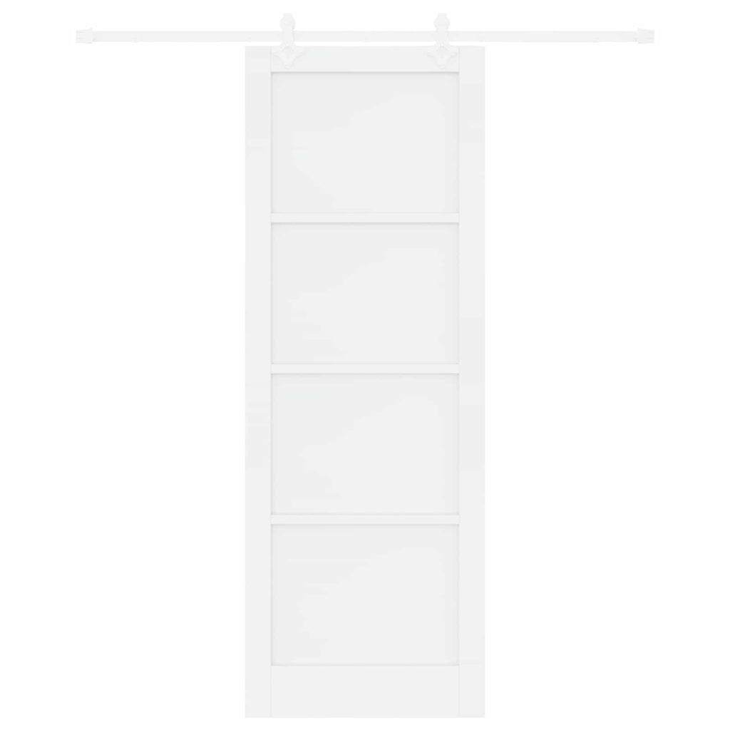Porta scorrevole bianca 83 x 232 cm legno massello di pino