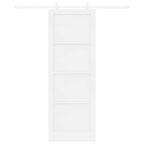 Porta scorrevole bianca 83 x 232 cm legno massello di pino