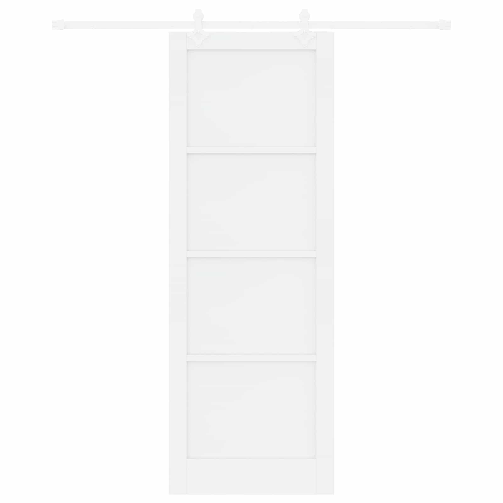 Porta scorrevole bianca 83 x 232 cm legno massello di pino