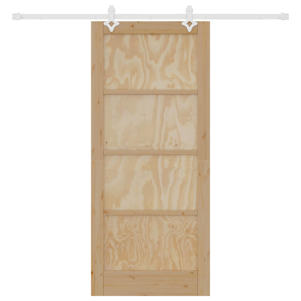 Porta scorrevole legno pino naturale e bianco 86 x 198,5 cm