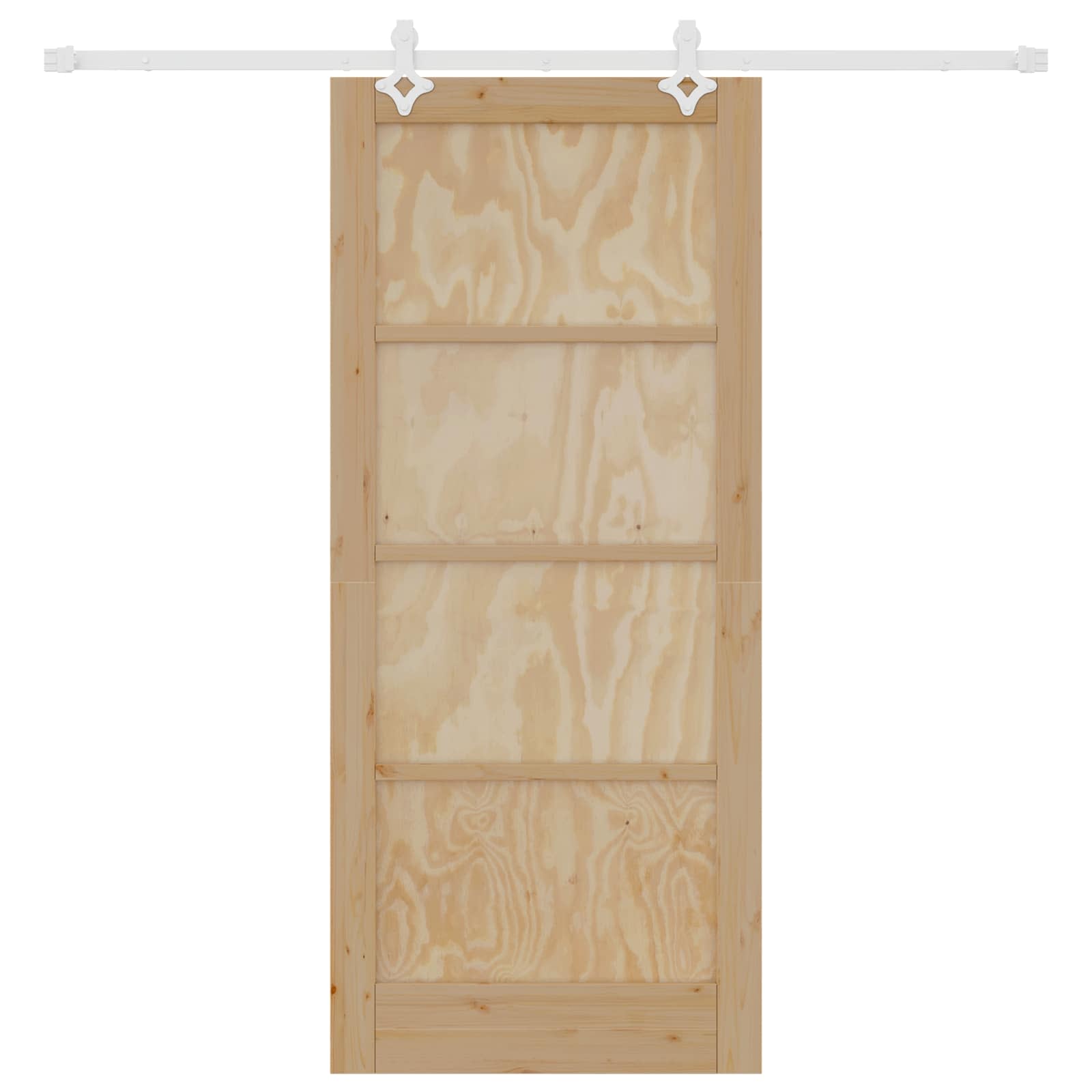 Porta scorrevole legno pino naturale e bianco 86 x 198,5 cm