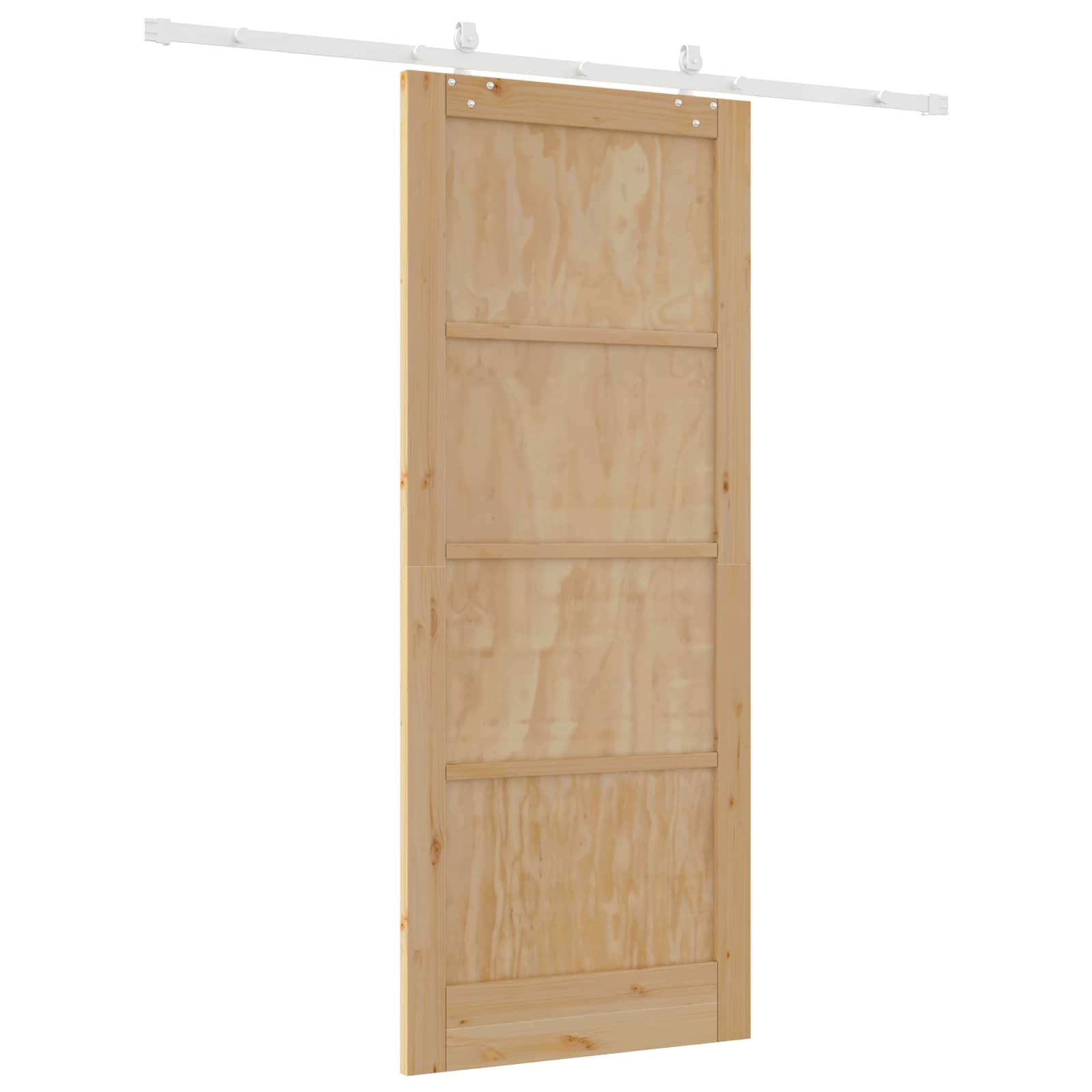 Porta scorrevole in legno di pino naturale e bianco 86 x 211 cm
