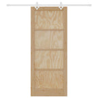 Porta scorrevole in legno di pino naturale e bianco 86 x 211 cm