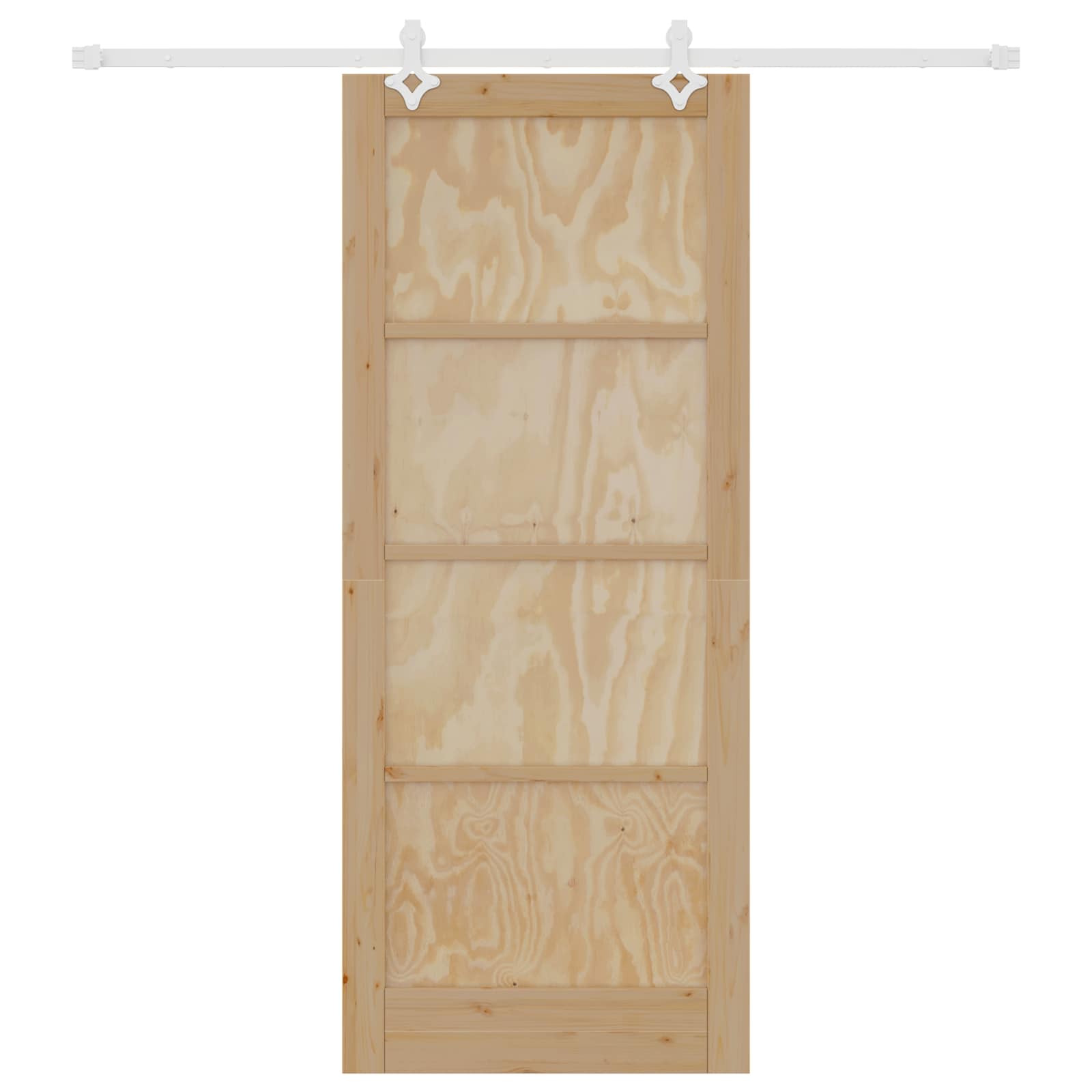 Porta scorrevole in legno di pino naturale e bianco 86 x 211 cm