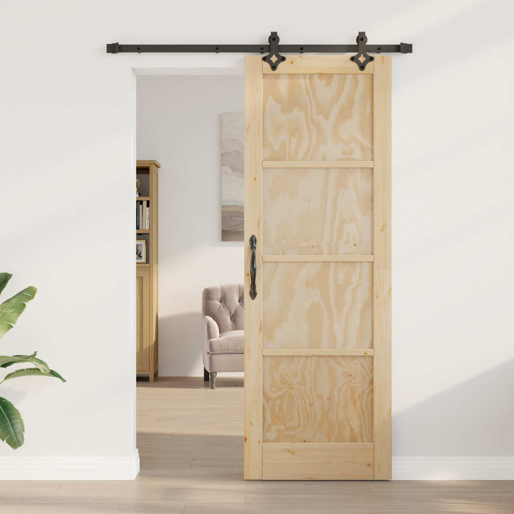 Porta scorrevole ORKDAL in legno di pino naturale 73,5 x 211 cm