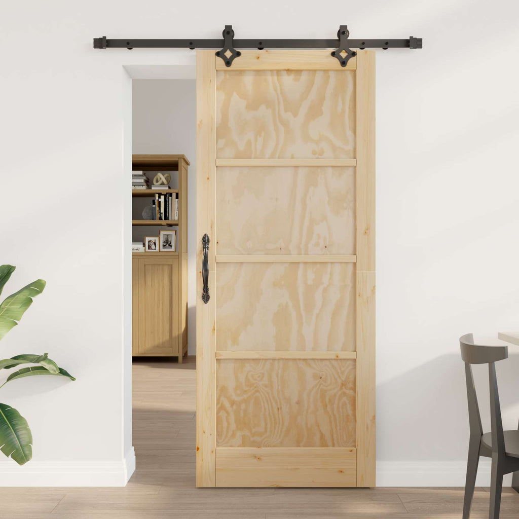 Porta scorrevole ORKDAL Legno massello pino Naturale 83 x 202 cm