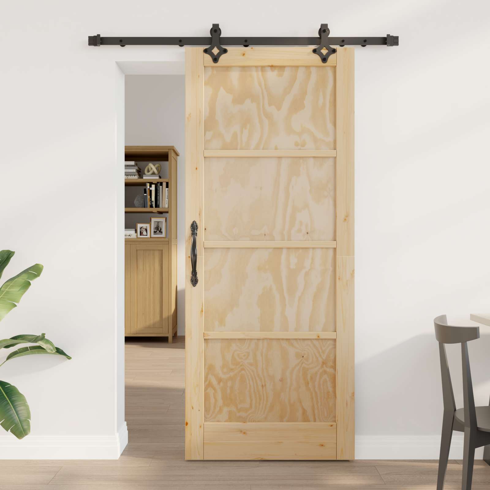 Porta scorrevole ORKDAL Legno massello pino Naturale 83 x 202 cm