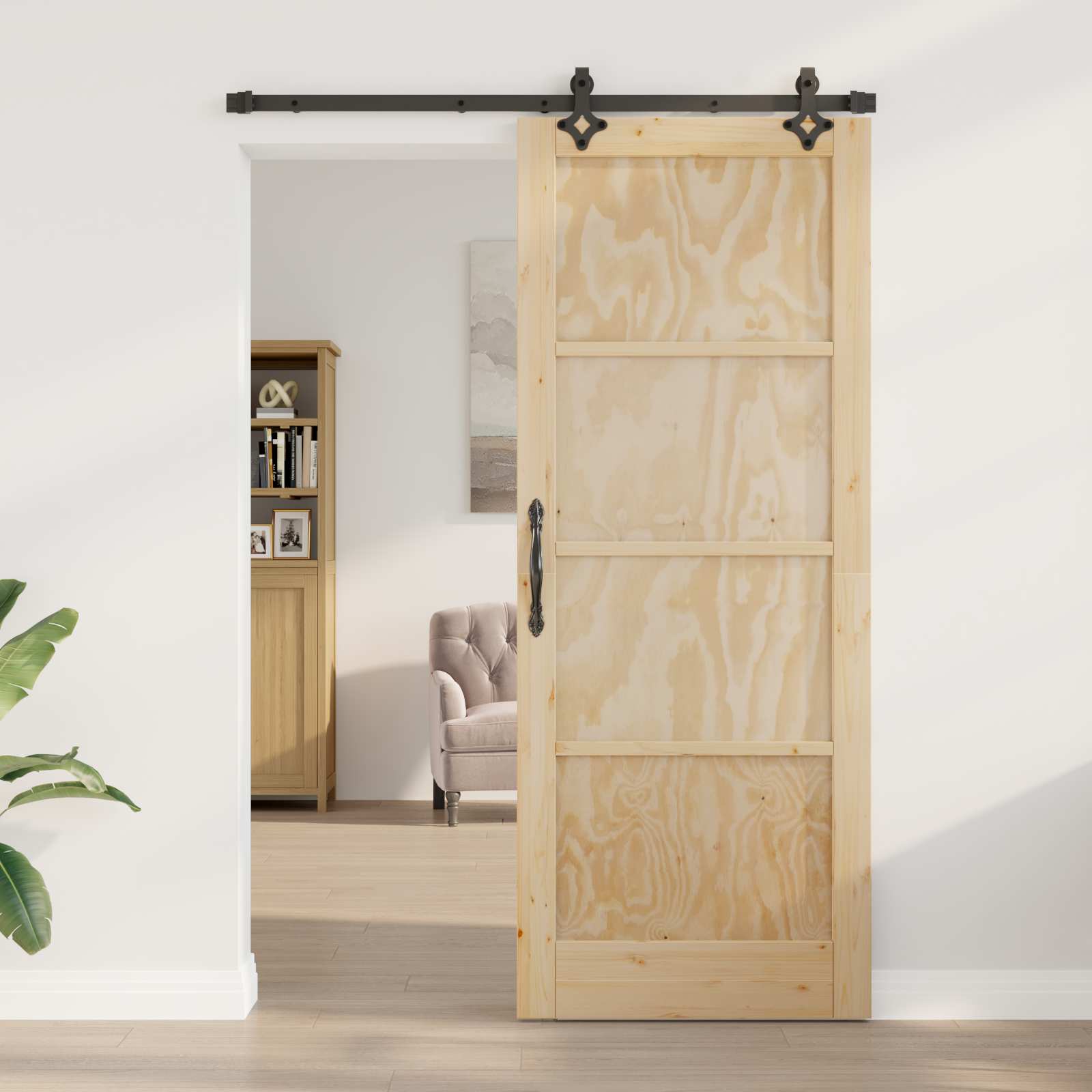 Porta scorrevole ORKDAL legno di pino naturale 83 x 211 cm
