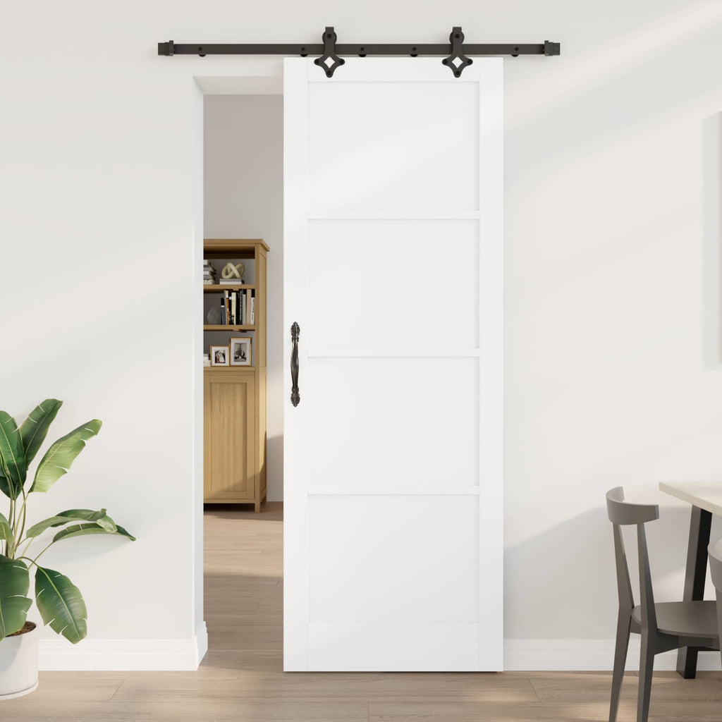 Porta scorrevole ORKDAL bianca 83 x 232 cm in legno di pino