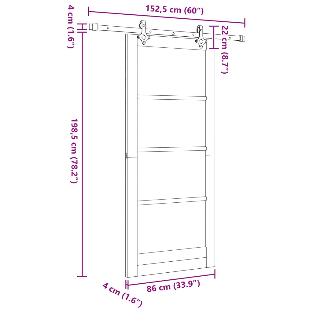 Porta Scorrevole ORKDAL Naturale 86 x 198,5 cm