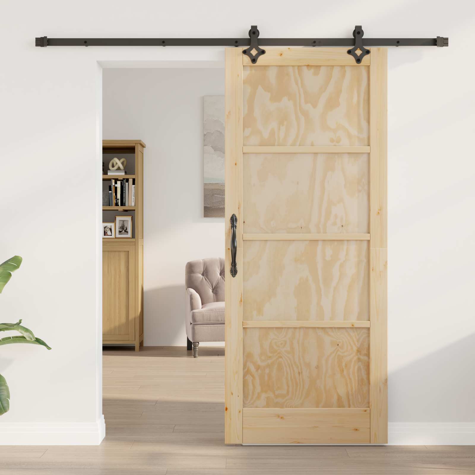 Porta Scorrevole ORKDAL Legno Pino Naturale 83 x 202 cm