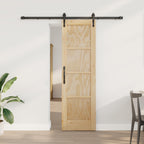 Porta Scorrevole ORKDAL Legno Pino Naturale e Nero 61 x 198,5 cm