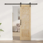 Porta Scorrevole ORKDAL Legno Pino Naturale e Nero 61 x 198,5 cm