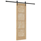 Porta Scorrevole ORKDAL Legno Pino Naturale e Nero 61 x 198,5 cm