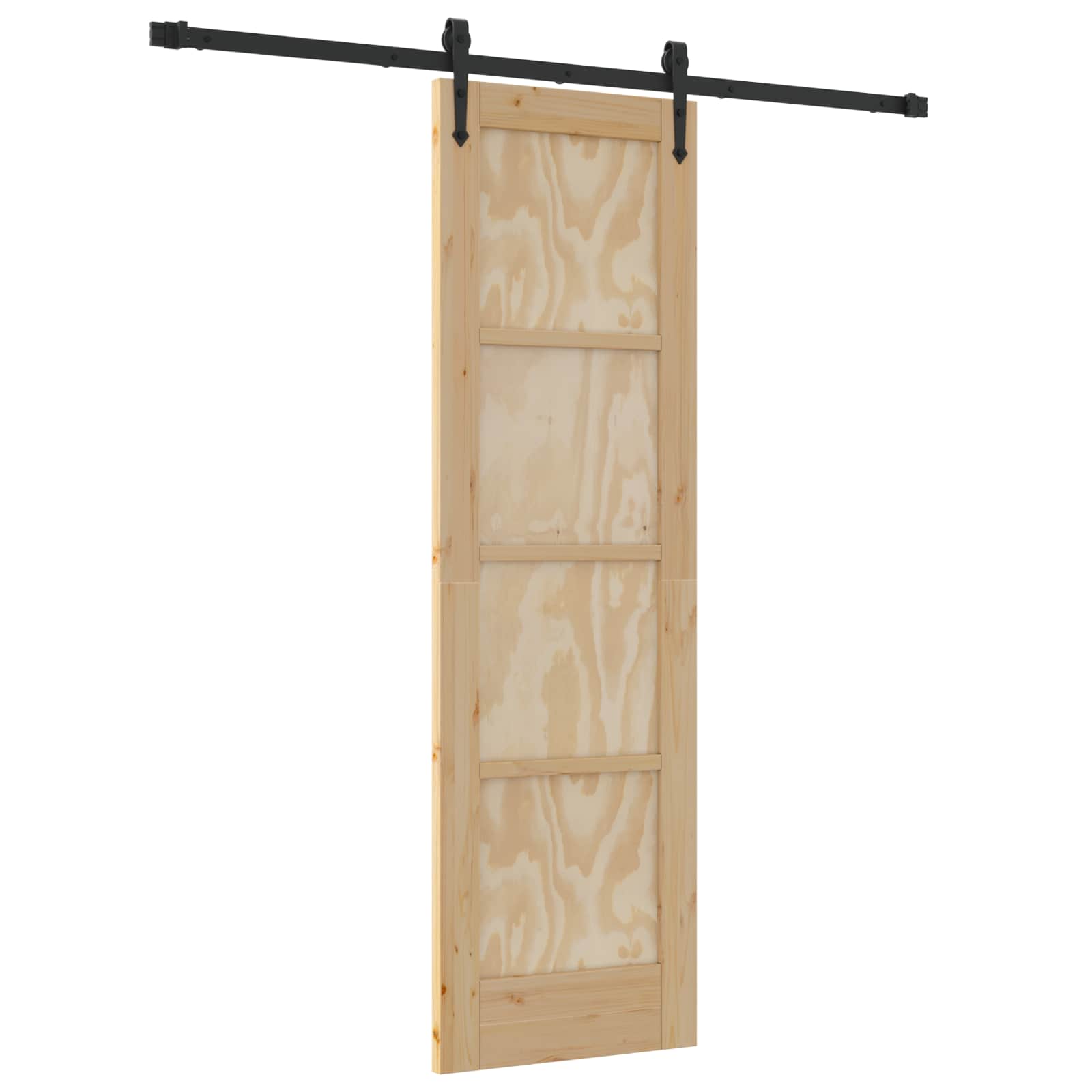 Porta Scorrevole ORKDAL Legno Pino Naturale e Nero 61 x 198,5 cm