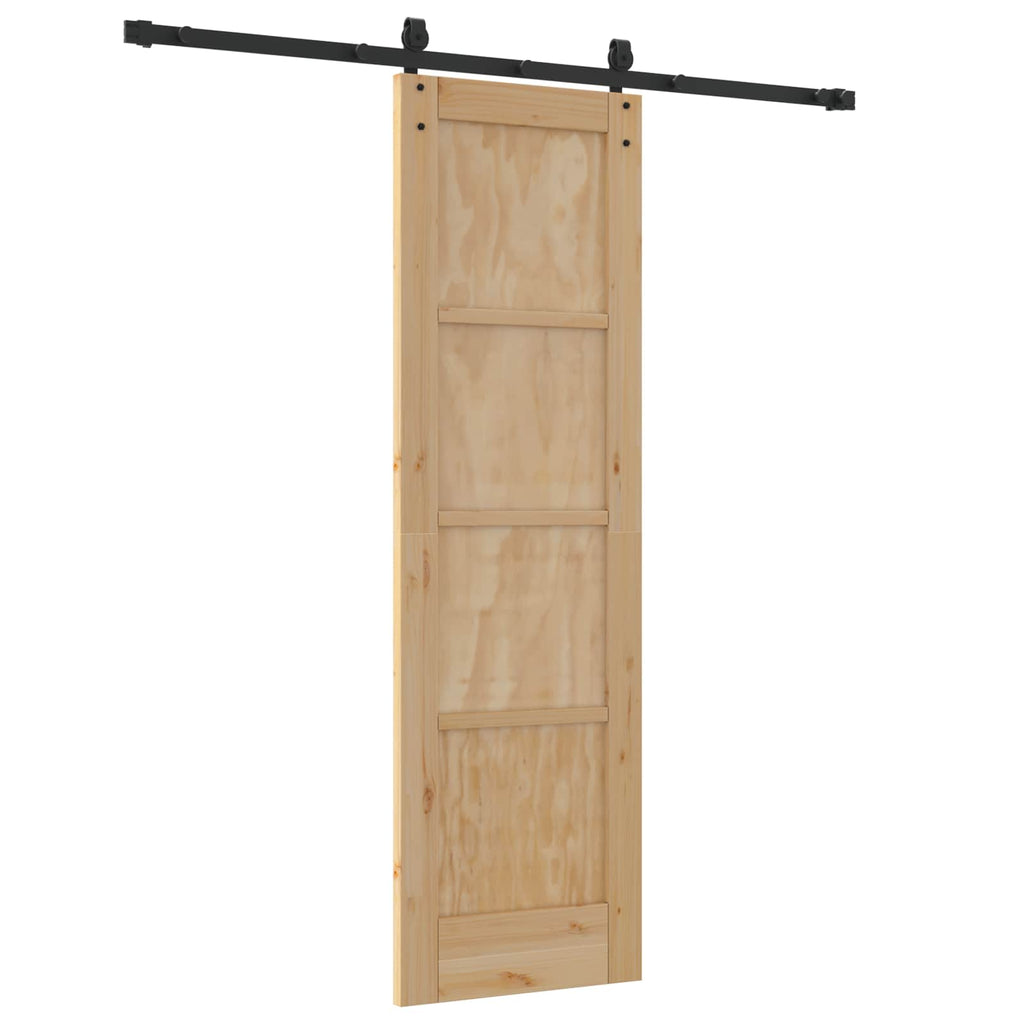 Porta Scorrevole ORKDAL Legno Pino Naturale e Nero 61 x 198,5 cm