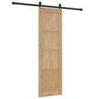 Porta Scorrevole ORKDAL Legno Pino Naturale e Nero 61 x 198,5 cm