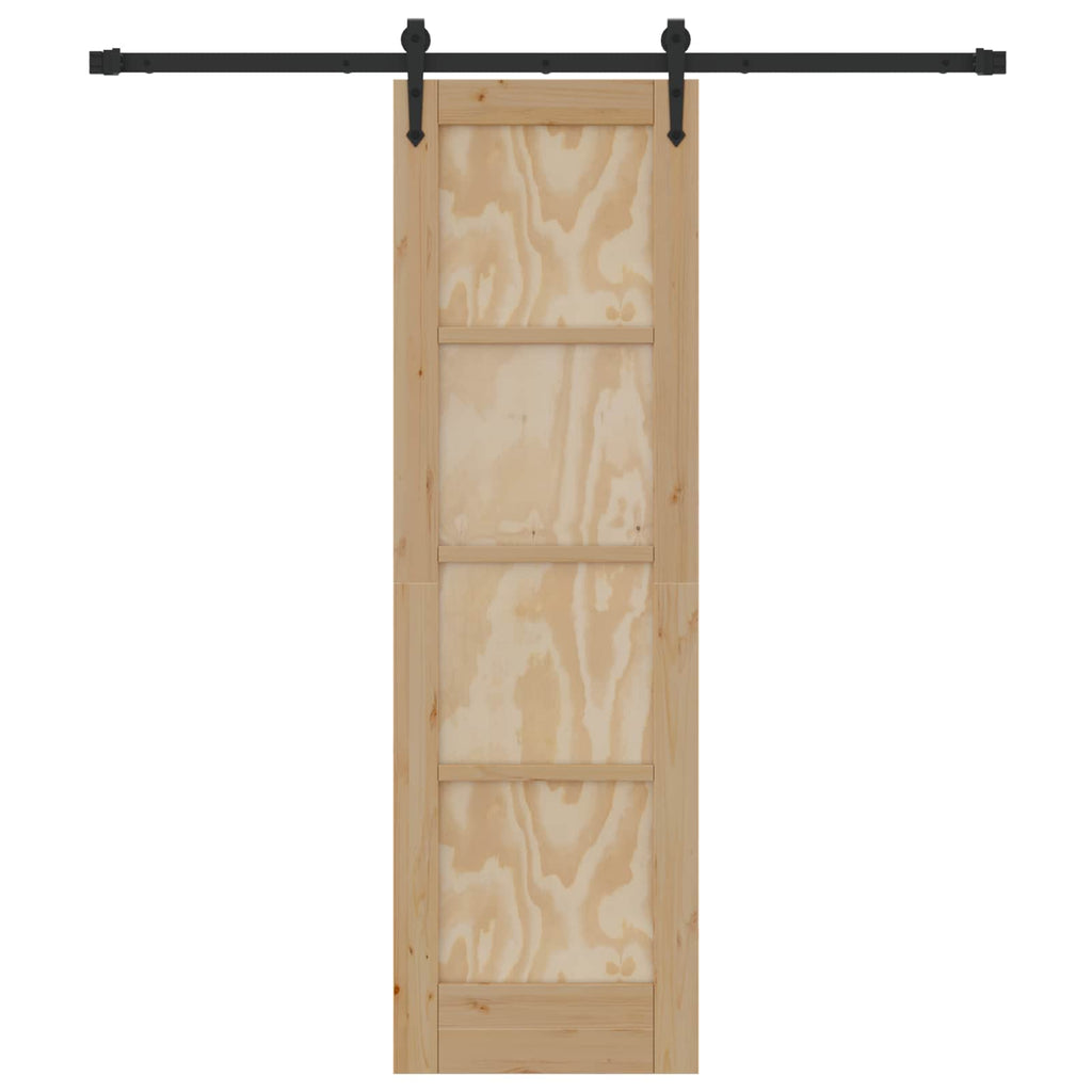 Porta Scorrevole ORKDAL Legno Pino Naturale e Nero 61 x 198,5 cm