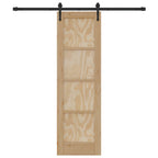 Porta Scorrevole ORKDAL Legno Pino Naturale e Nero 61 x 198,5 cm