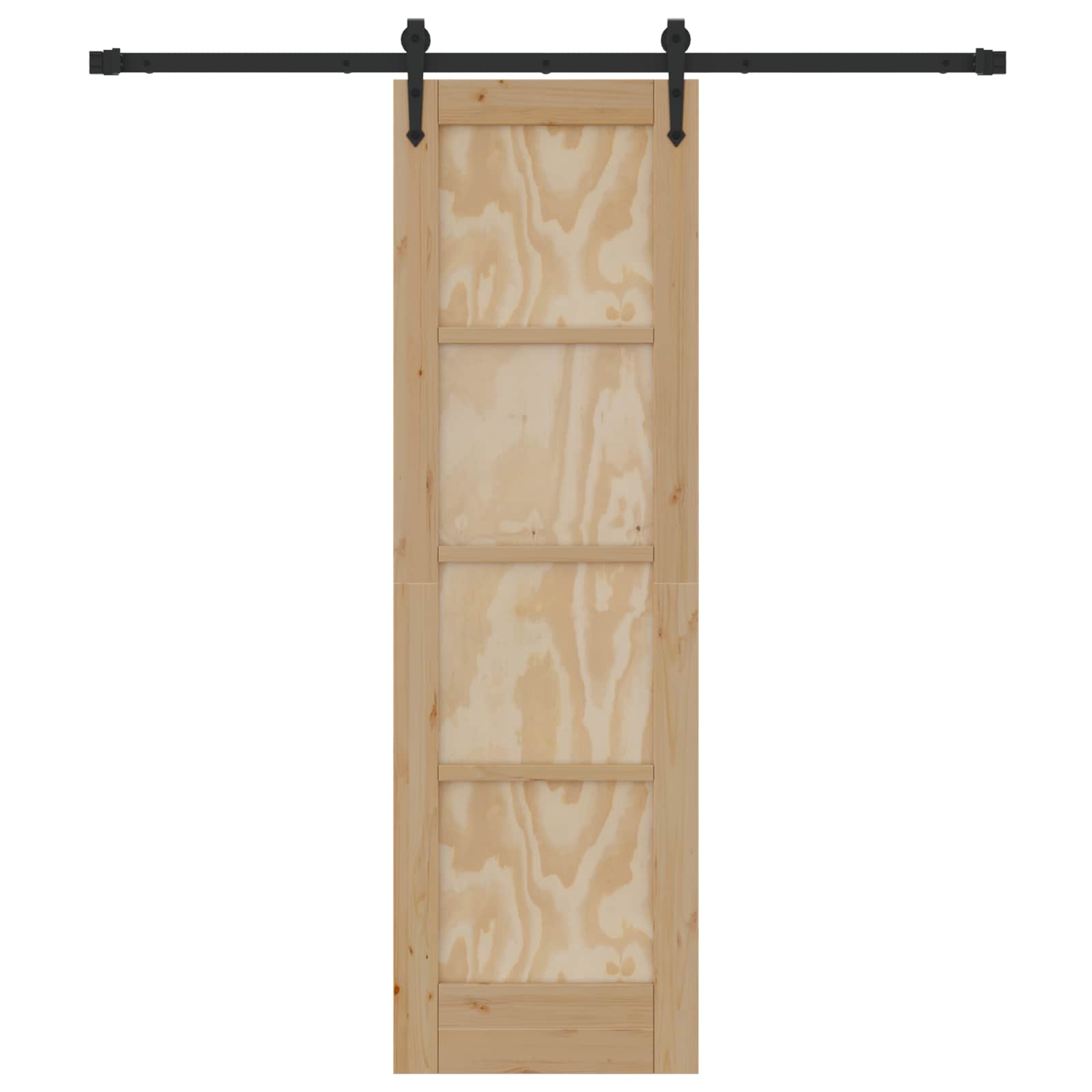 Porta Scorrevole ORKDAL Legno Pino Naturale e Nero 61 x 198,5 cm