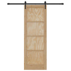 Porta Scorrevole ORKDAL Legno di Pino Naturale e Nero 73,5 x 211 cm