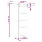 Porta Scorrevole ORKDAL Legno di Pino Naturale e Nero 73,5 x 211 cm