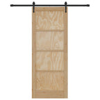Porta scorrevole ORKDAL in legno di pino e acciaio - 83 x 211 cm - Naturale e Nero