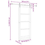 Porta scorrevole ORKDAL in legno di pino e acciaio - 83 x 211 cm - Naturale e Nero