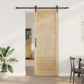 Porta Scorrevole ORKDAL Legno di Pino Naturale e Nero 83 x 232 cm