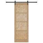 Porta Scorrevole ORKDAL Legno di Pino Naturale e Nero 83 x 232 cm