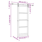 Porta Scorrevole ORKDAL Legno di Pino Naturale e Nero 83 x 232 cm
