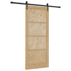 Porta Scorrevole ORKDAL Legno Naturale e Nero 86 x 198,5 cm