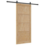 Porta Scorrevole ORKDAL Legno Naturale e Nero 86 x 198,5 cm
