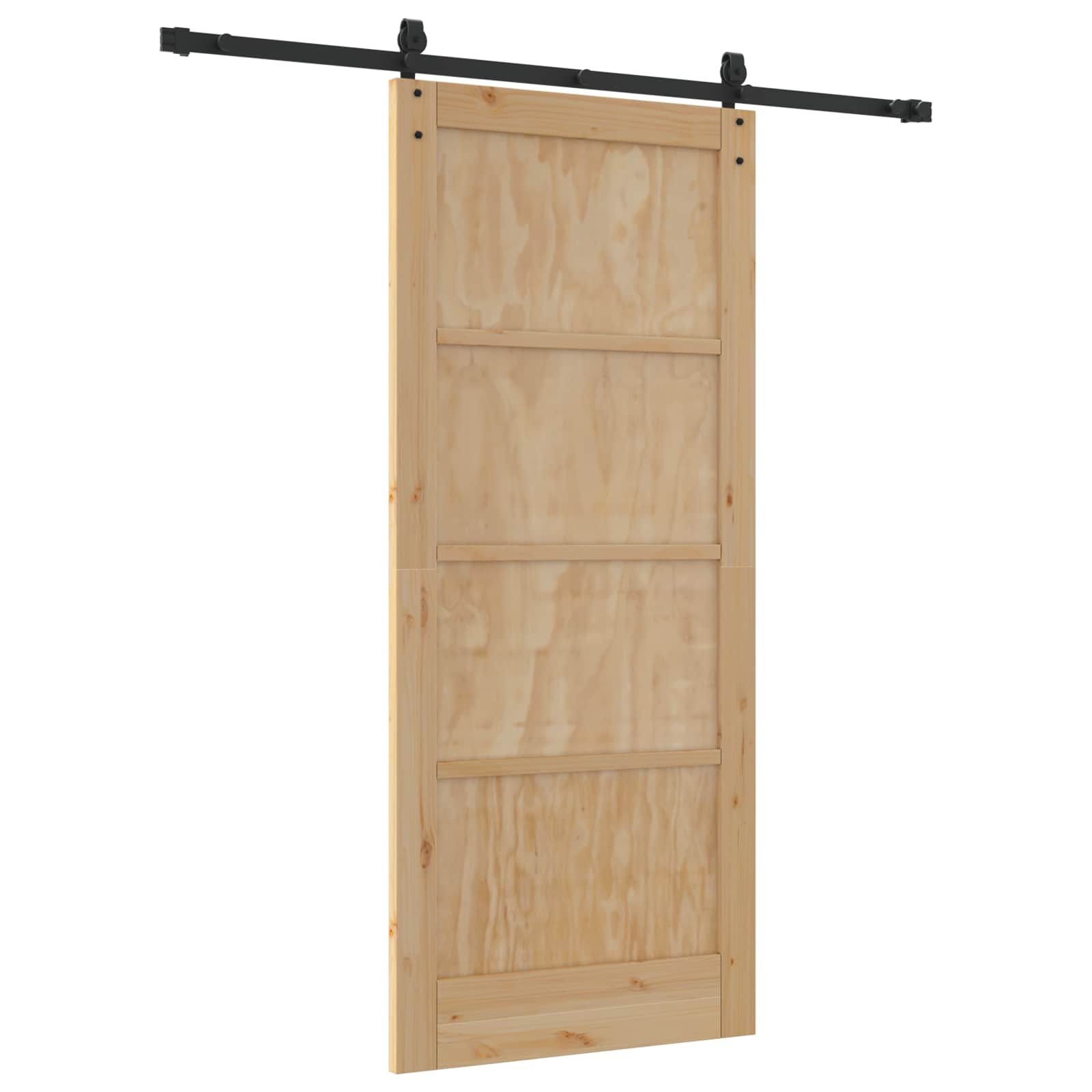 Porta Scorrevole ORKDAL Legno Naturale e Nero 86 x 198,5 cm