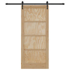 Porta Scorrevole ORKDAL Legno Naturale e Nero 86 x 198,5 cm