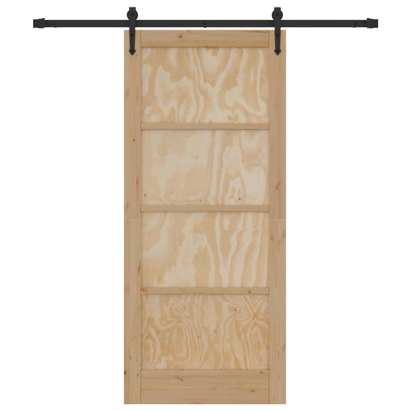 Porta Scorrevole ORKDAL Legno Naturale e Nero 86 x 198,5 cm