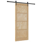 Porta Scorrevole ORKDAL Legno di Pino Naturale e Nero 86 x 211 cm