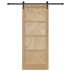Porta Scorrevole ORKDAL Legno di Pino Naturale e Nero 86 x 211 cm