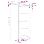 Porta Scorrevole ORKDAL Legno di Pino Naturale e Nero 86 x 211 cm