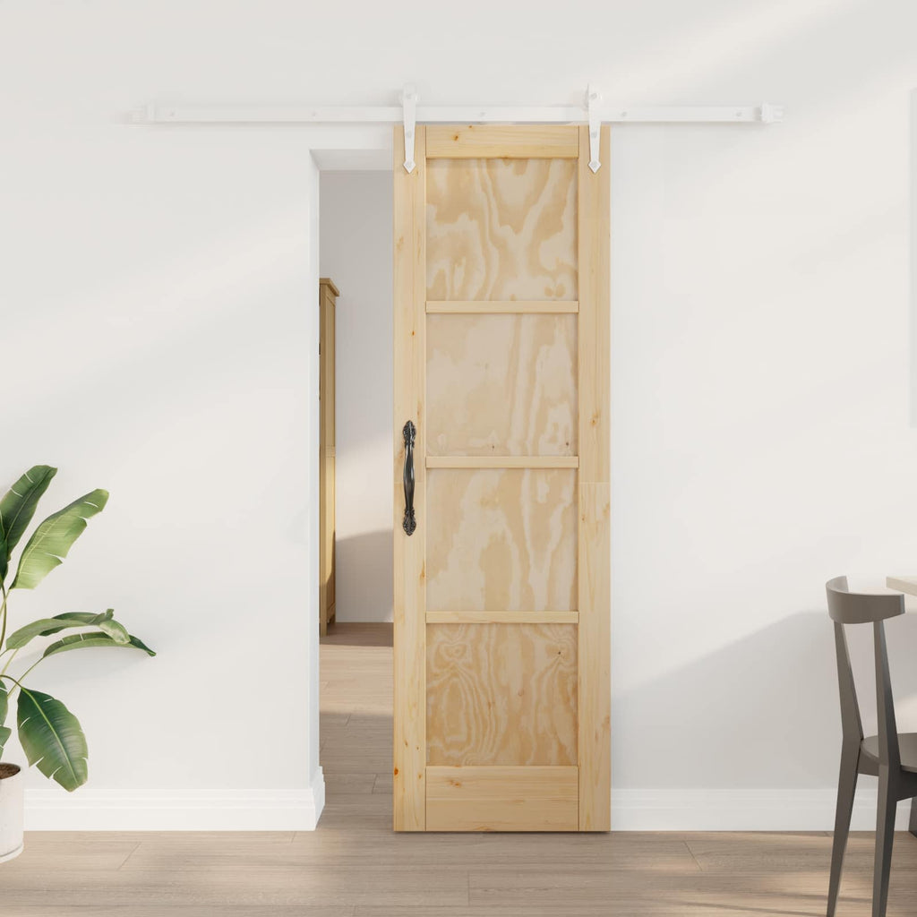 Porta Scorrevole ORKDAL Legno Pino Naturale e Bianco 61 x 198,5 cm