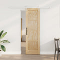Porta Scorrevole ORKDAL Legno Pino Naturale e Bianco 61 x 198,5 cm