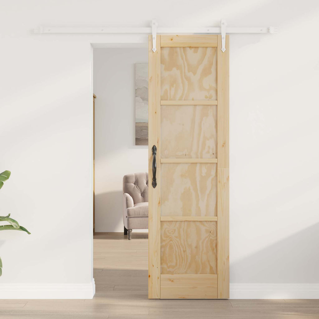 Porta Scorrevole ORKDAL Legno Pino Naturale e Bianco 61 x 198,5 cm