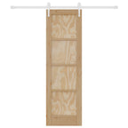 Porta Scorrevole ORKDAL Legno Pino Naturale e Bianco 61 x 198,5 cm
